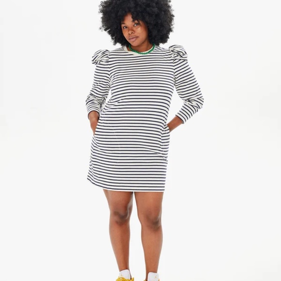 Clare V Striped Le Puff Dress Size M - Picture 1 of 11
